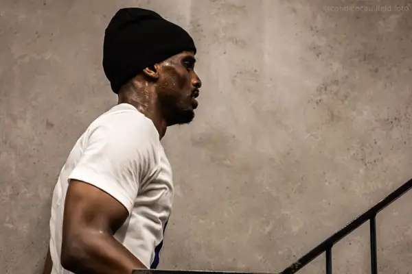 a man running up an incline during a training session